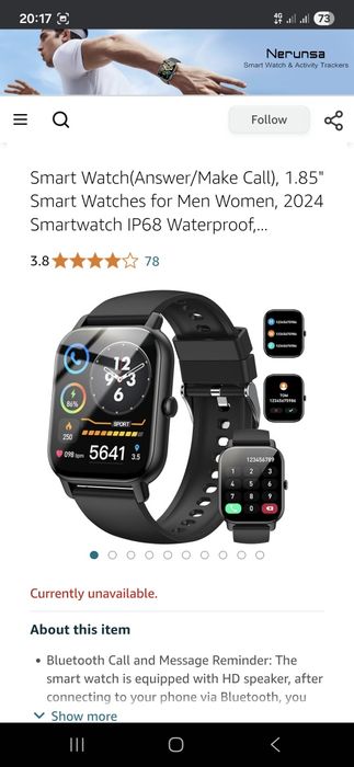 Ceas Smartwatch Nerunsa P68, NOU, apel bluetooth ,playbach, sigilat
