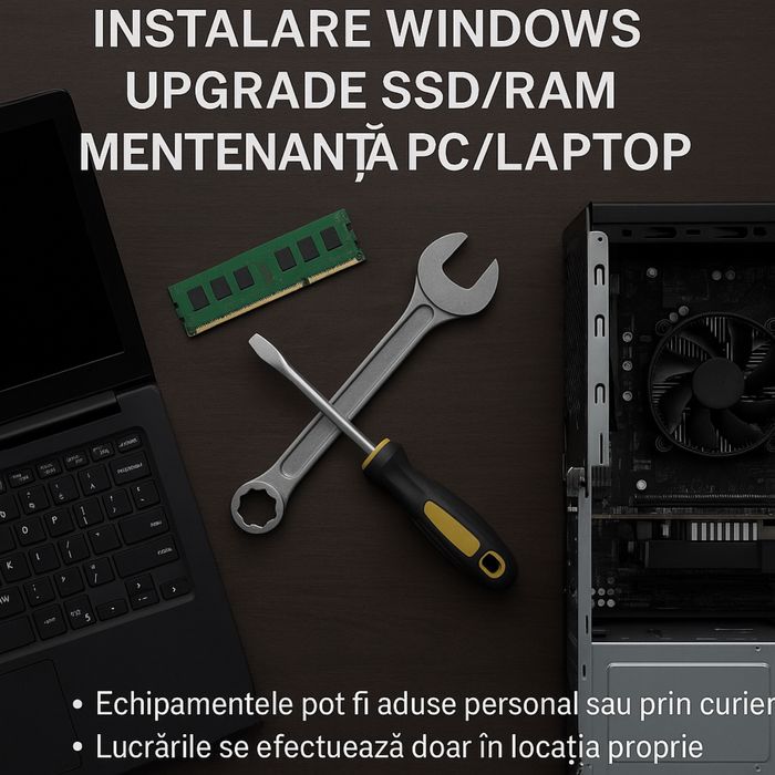 Servicii IT Profi– Instalare Windows/MacOS, Upgrade SSD/RAM,Mentenanta