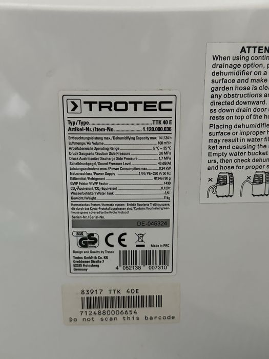 Влагоабсорбатор/влагоуловител Trotec