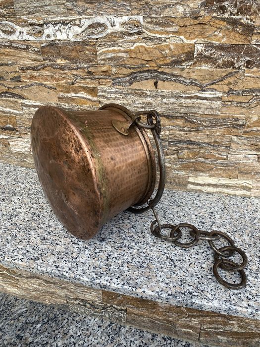 Ceaun  - oala  cupru 6 l alimentar lucrat manual