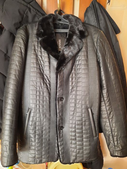 Мужская зимняя кожанная куртка производство Турция