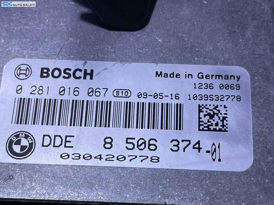 Kit Pornire ECU Calculator Motor Cip Cheie Imobilizator BMW Seria 3 E90 E91 320 2.0 D N47 2007 - 2011 Cod 8506374 850637401 0281016067 [L2797]