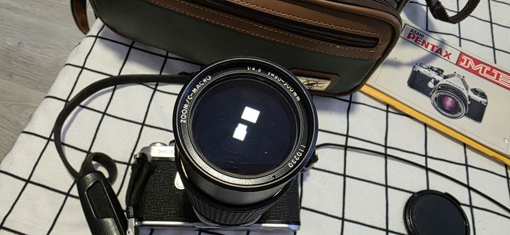 Aparat foto Asahi Pentax ME + obiectiv 80-200mm 1:4.5 + geanta