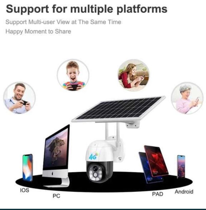 Camera Supraveghere Solara 4G Cartela SIM 3 MP FULL HD Panou Solar
