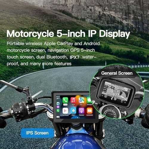 CARabc 5" IPS сензорен екран, преносим Apple Carplay за мотоциклет