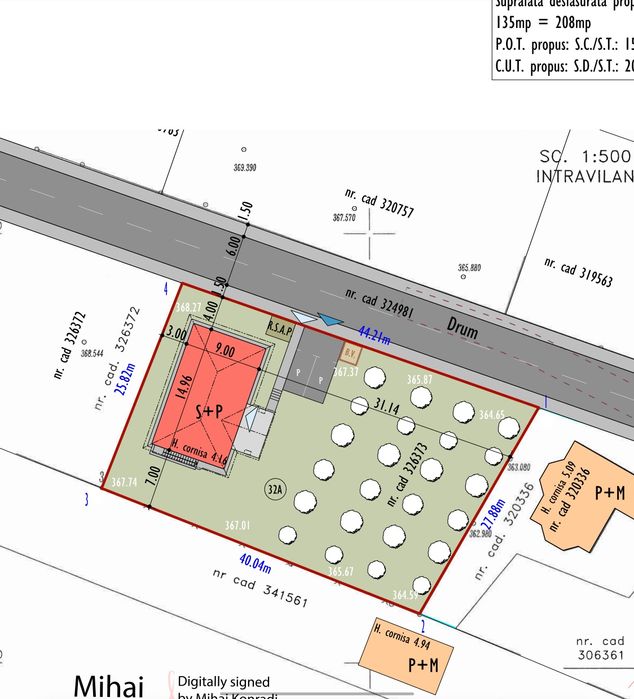 Vand teren în borhanci