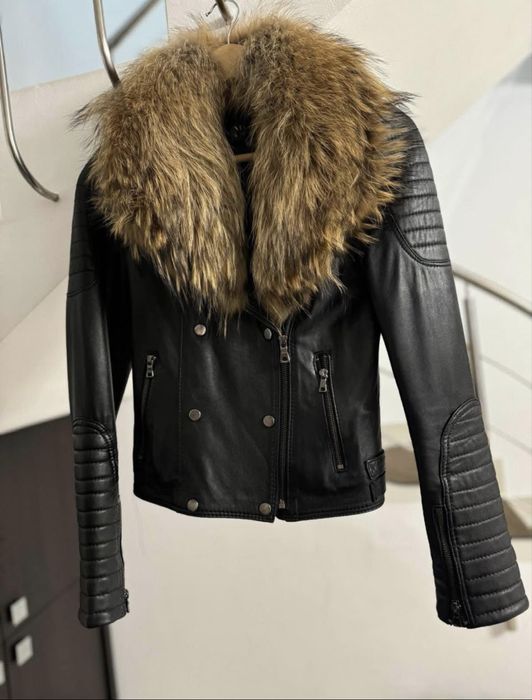 Geaca de piele cu blana naturala