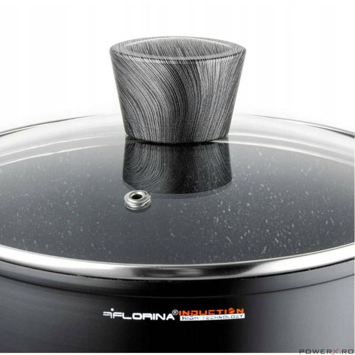 Oala pentru inductie, Florina, Aluminiu, Negru, 6.1l