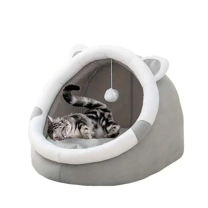 Мека къщичка-хралупа-легло за котки, кученца и други домашни любимци