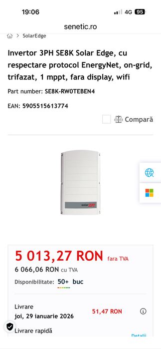 Inverter panouri solare Solar Edge Nou sigilat