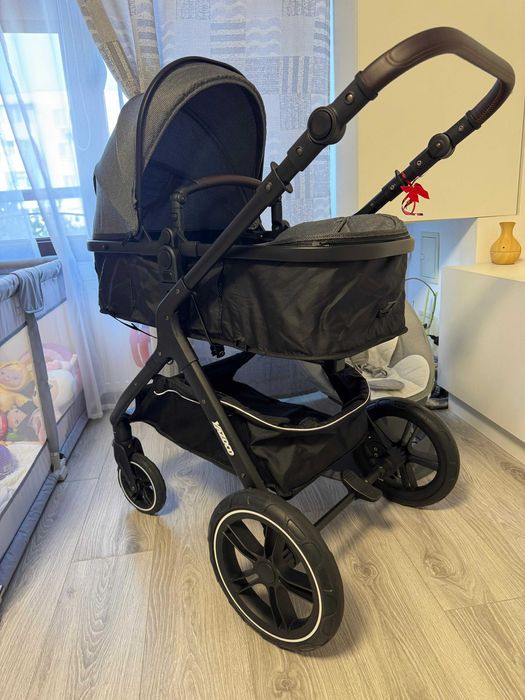 Cărucior pentru bebeluși 3 în 1 luxos, cu cadru din aluminiu