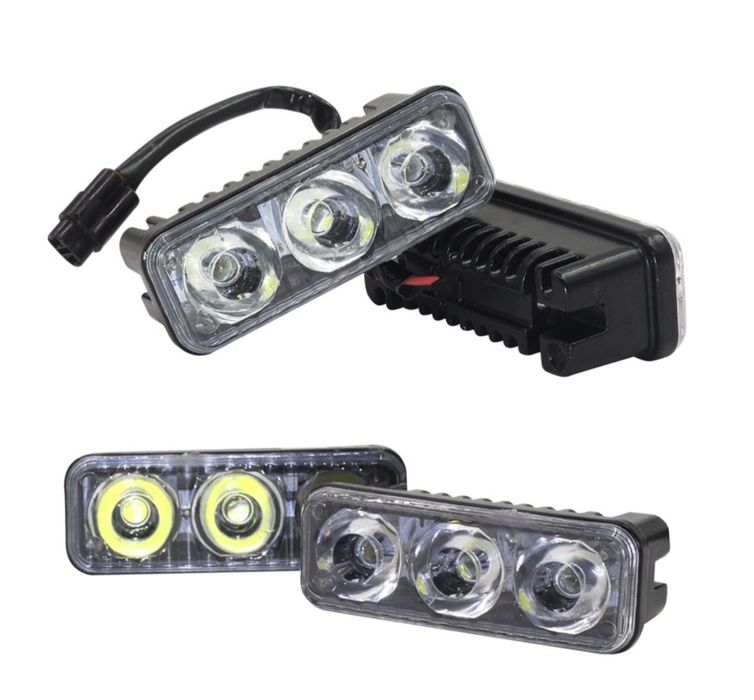 Комплект Предни Мощни 3 Led Лед Диодни Дневни Светлини 12V 3W НОВИ