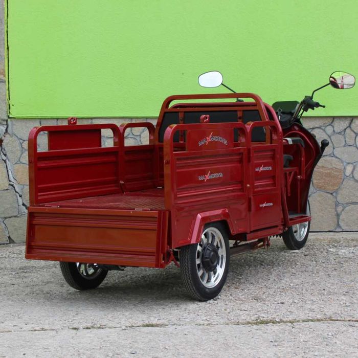Електрическа триместна товарна триколка MaxiGo Pro, Red, 2000W