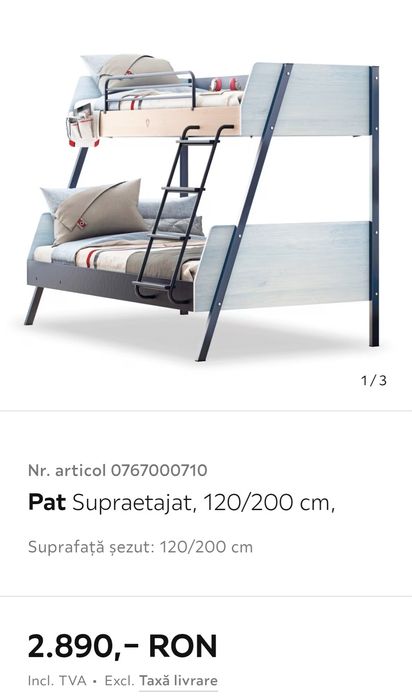 Pat supraetajat XXXLutz cu saltele incluse