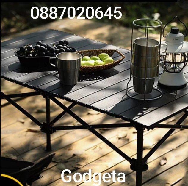 Луксозна къмпинг сгъваема метална маса с удобен калъф в 3 размера