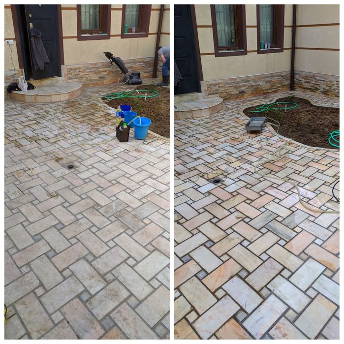 Чистка брусчатки  плитки кафеля напольного покрытия Антон