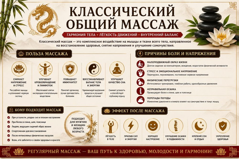 Массаж общий классический