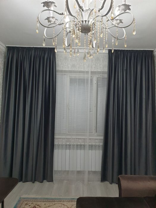 Темно серые шторы, со скидкой