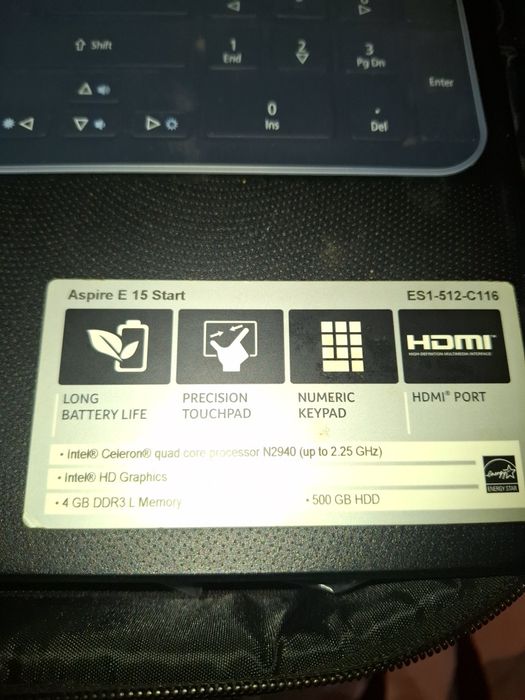 Laptop Acer Aspire E15 Start, 500GHDD, 4GRAM, impecabil