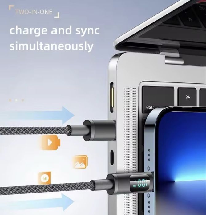 Cablu fast charging 2m - Iphone Samsung Xiaomi laptop Dell Macbook Asus windows