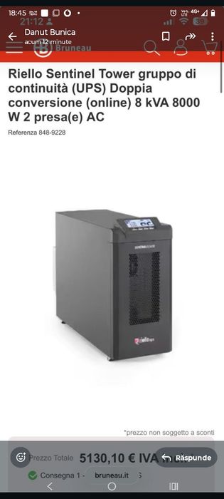Sistem alimentare întreruptibila ups riello STW 8000 sentinel tower