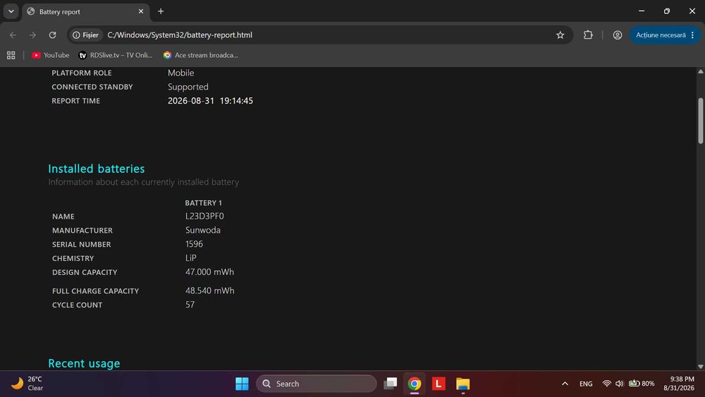 Laptop Lenovo IdeaPad3 15IAH8, i5-12450H, 15.6" Full HD, 8GB, 512GB NVMe ca nou