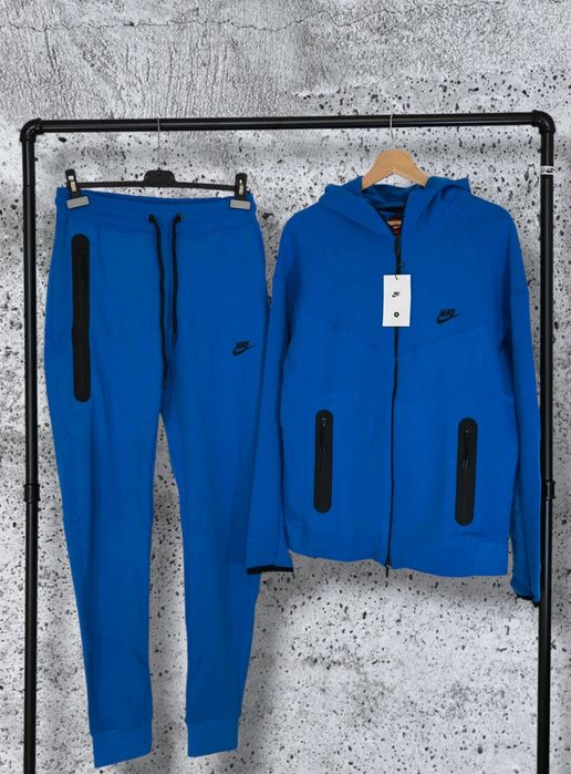 LICHIDARE STOC!! Compleu Pantaloni / Bluza Trening Nike Tech Fleece Albastru Marimi S-XXL Unisex
