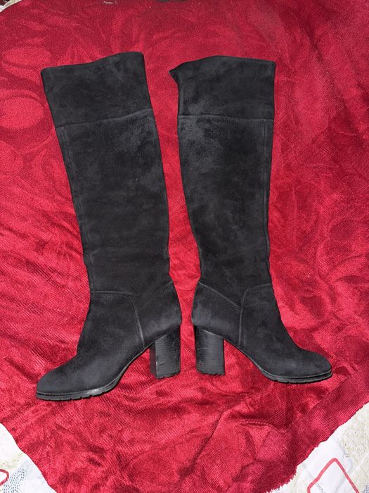 Сапоги замшевые