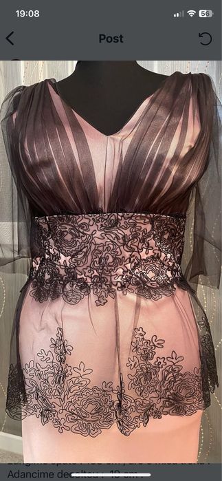 Rochie lunga saten di dantela ocazie