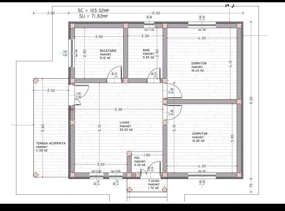 Casă plan parter 3 camere Bârnova
