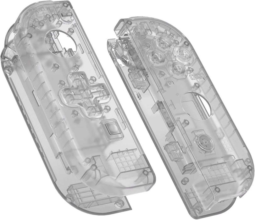 Set conversie eXtremeRate Transparent Black Nintendo Switch OLED + carcase Joy-Con D-Pad