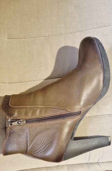 Botine/ghete maro din piele naturala
