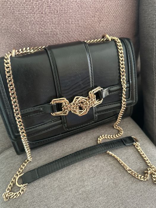 Черна чанта ZARA с дълга дръжка