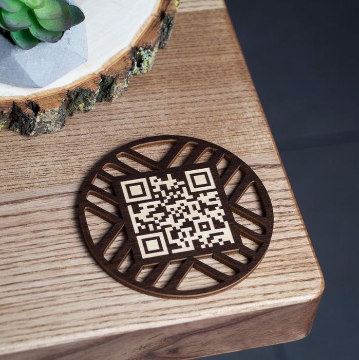 QR меню табличка, настольный меню