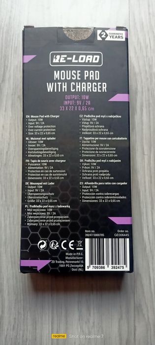 Пад за мишка с вградено безжично зарядно Reload