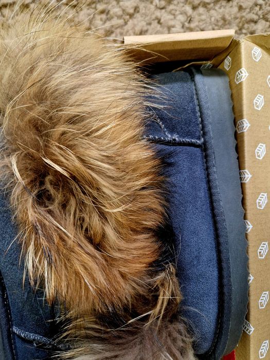 Ghete damă din piele și blană naturală