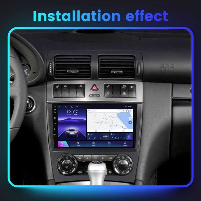 Navigatie Android 14 Mercedes C Class W 203 1/8 Gb Waze CarPlay Bt GPS