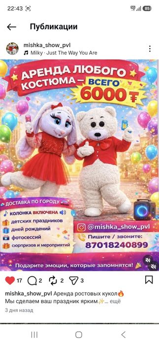 Услуга аниматора