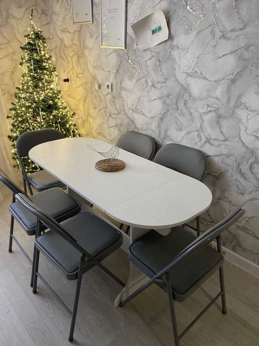 Стул мягкий складной металлический стульчик для кухни дома офиса