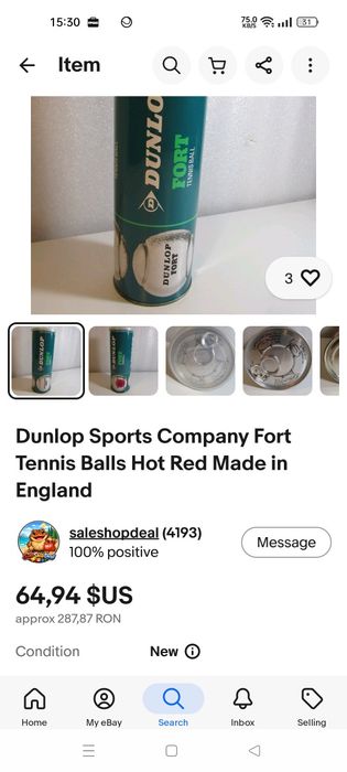 Mingi tenis de camp vechi Dunlop!