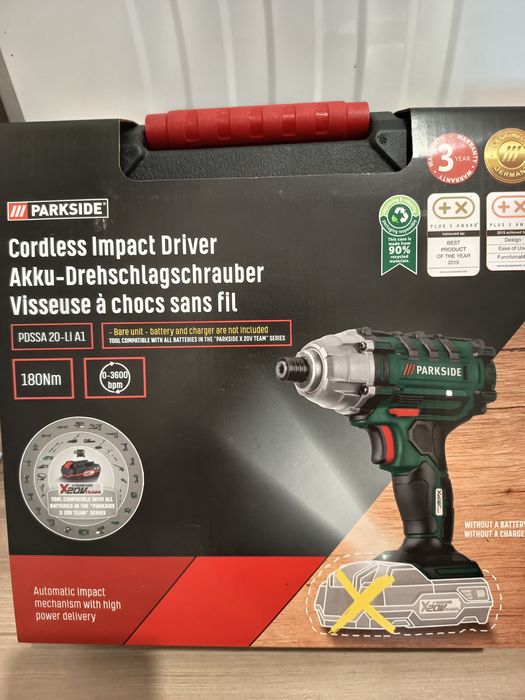 20V - 180Nm - Ударен винтоверт- импакт/Винтоверти Parkside/Парксайд