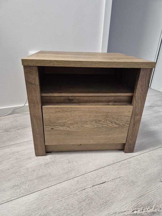 Noptiera Montana, cu raft + sertar, stejar lefkas inchis