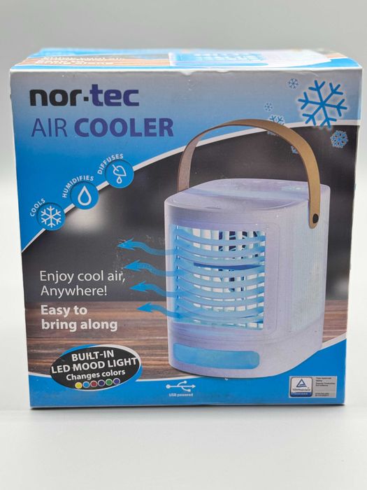 Компактен USB въздушен охладител Nor-tec Air Cooler с LED осветление и резервоар 675 мл