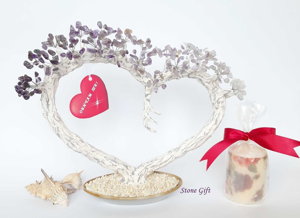 Дръвче Полускъпоценни Камъни, Подарък Момиче, Подарък Любов, Годишнина