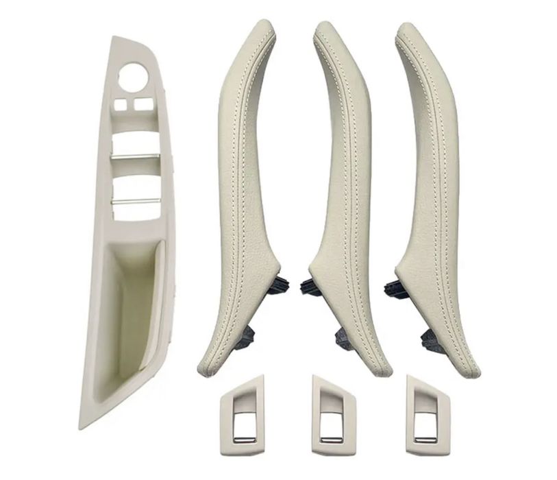 Set manere complete piele crem bej oyster negru Bmw seria 5 f10 f11