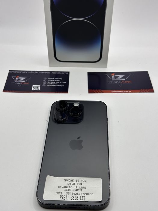 iphone 14 Pro 128GB 100% Grad A Garantie 24 luni Rate - zonemag.ro