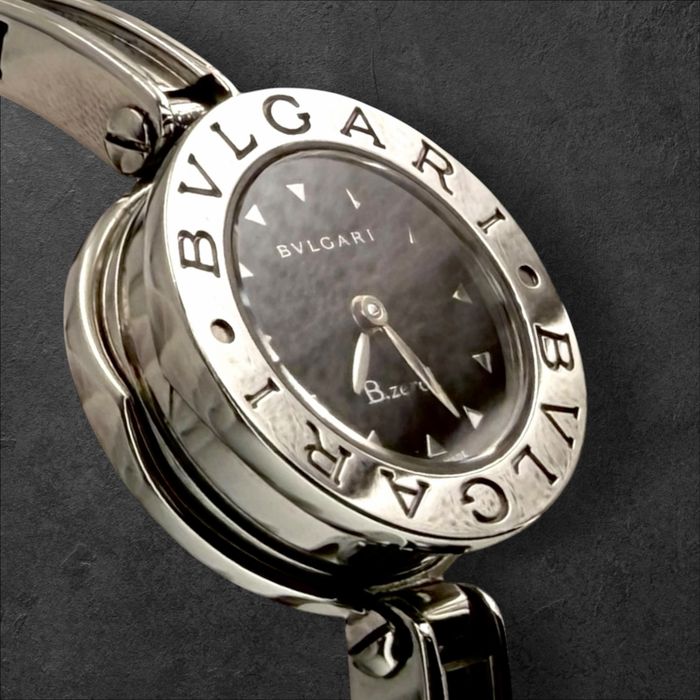 BVLGARI B.zero1 Black Dial Steel Bangle Watch Пълен Комплект