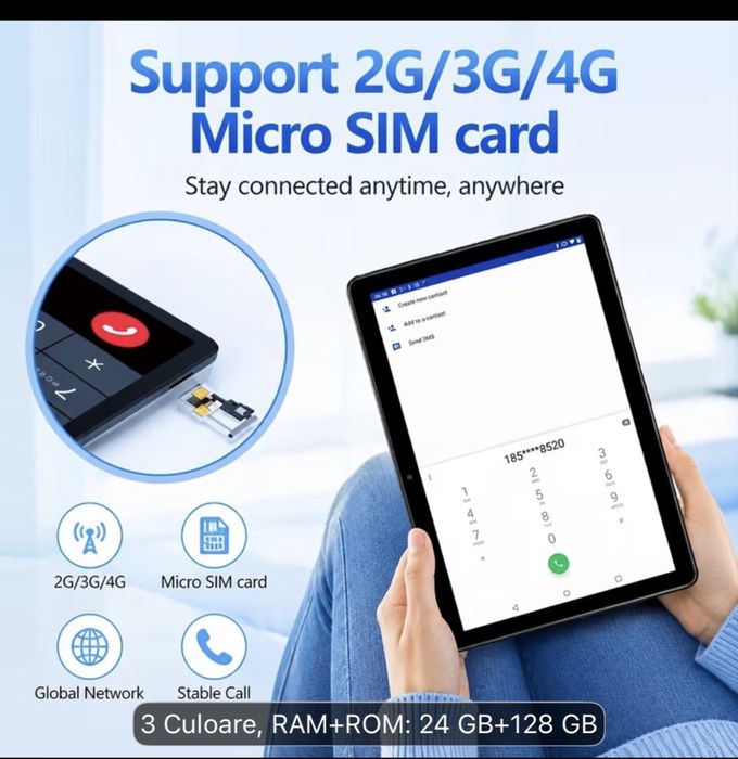 Tableta 10.1 inch  SIM +wifi Pro Max Pad  Octa Core android 15