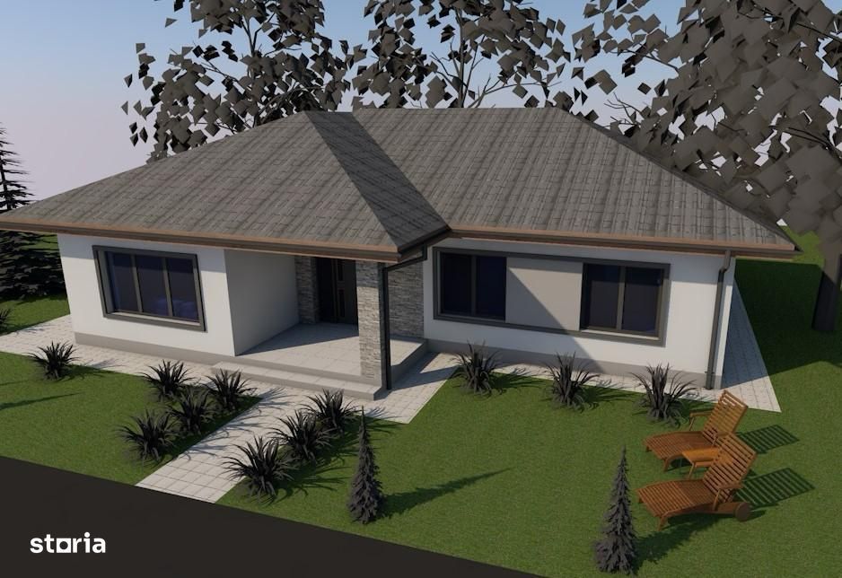 Casa la rosu parter, zona excelenta – 3 camere, terasa, teren 6 arii