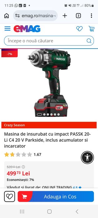 Masina înșurubat cu impact Parkside